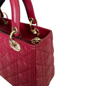 Lady Dior Medium Lambskin Red GHW