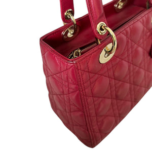 Lady Dior Medium Lambskin Red GHW