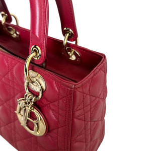 Lady Dior Medium Lambskin Red GHW