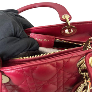 Lady Dior Medium Lambskin Red GHW