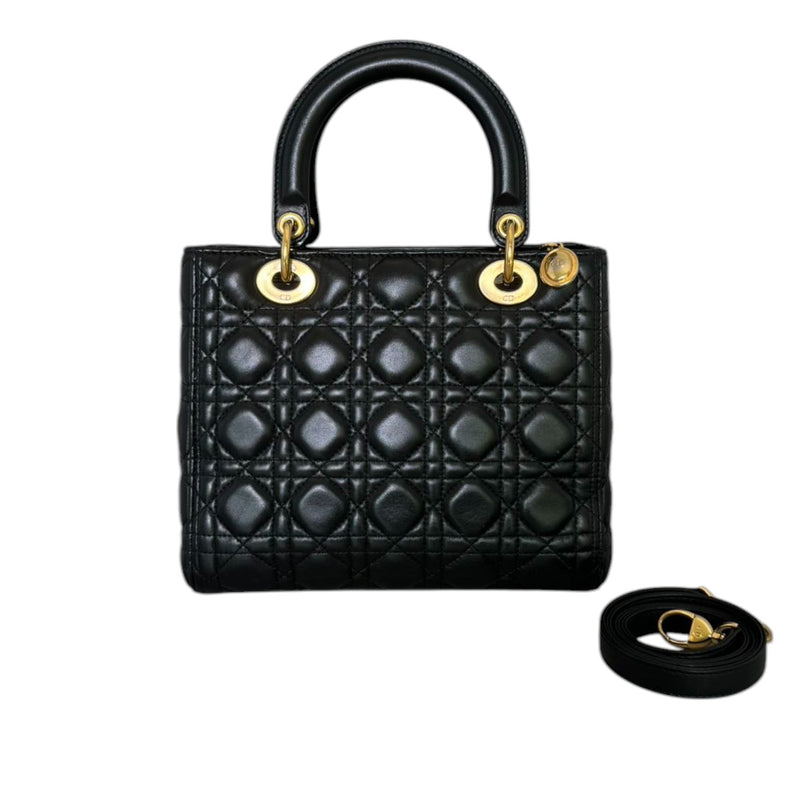 Lady Dior Medium Lambskin Quilted Black GHW