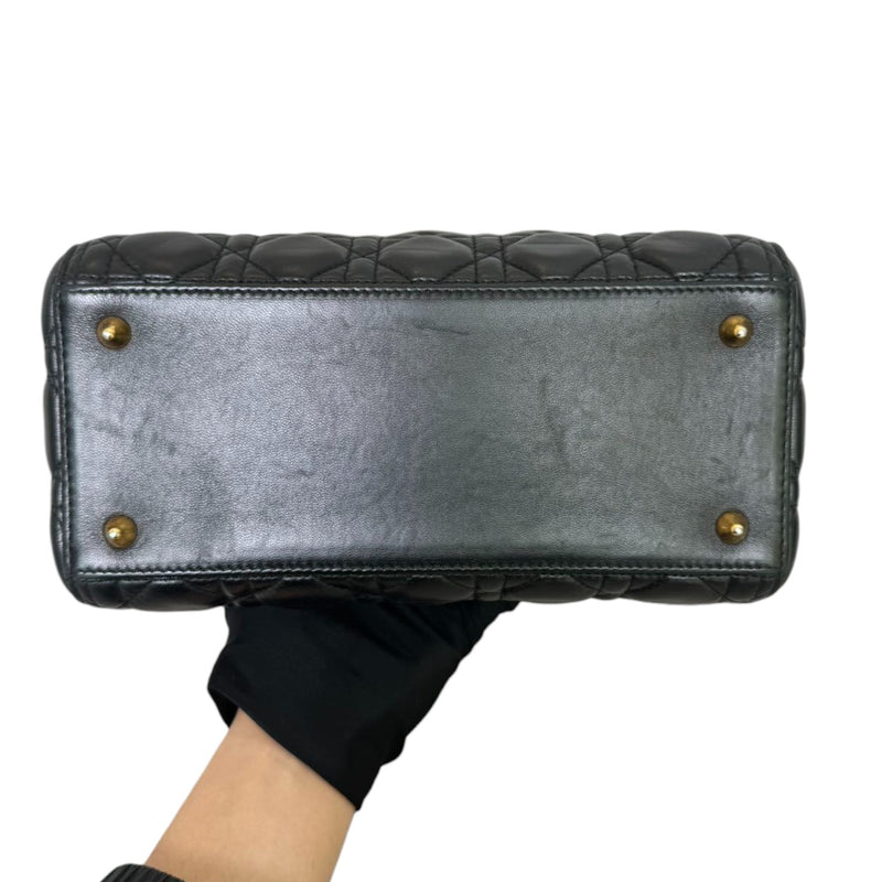 Lady Dior Medium Lambskin Quilted Black GHW