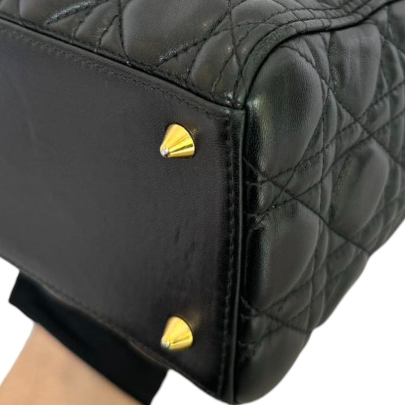 Lady Dior Medium Lambskin Quilted Black GHW