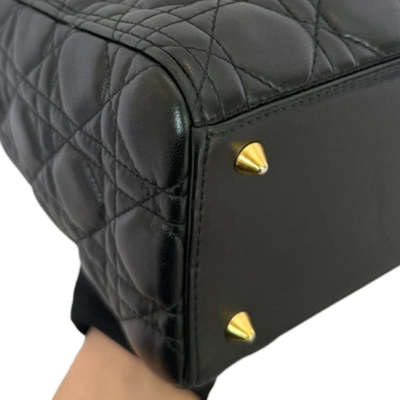 Lady Dior Medium Lambskin Quilted Black GHW
