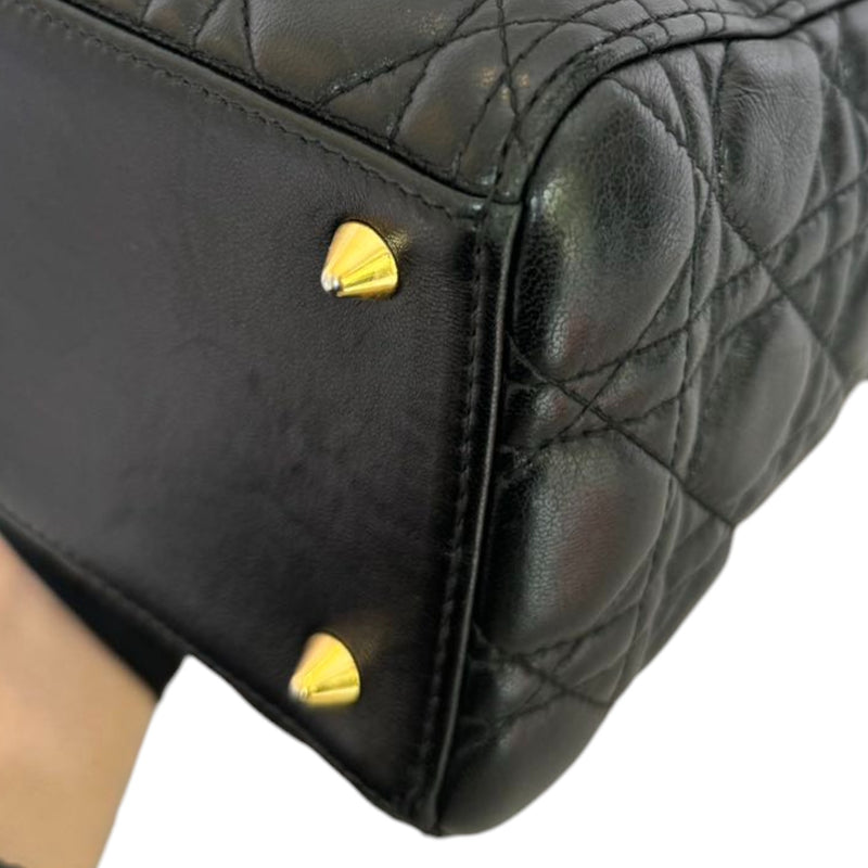 Lady Dior Medium Lambskin Quilted Black GHW