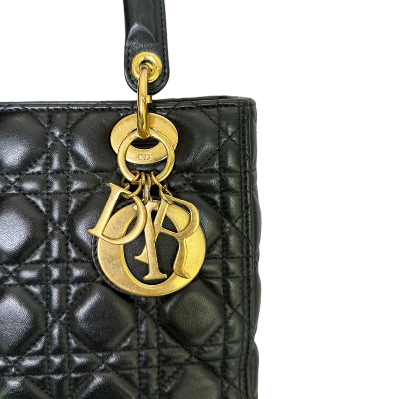 Lady Dior Medium Lambskin Quilted Black GHW