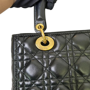 Lady Dior Medium Lambskin Quilted Black GHW