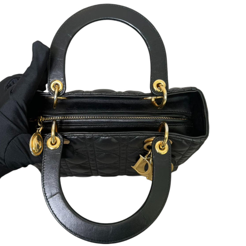 Lady Dior Medium Lambskin Quilted Black GHW