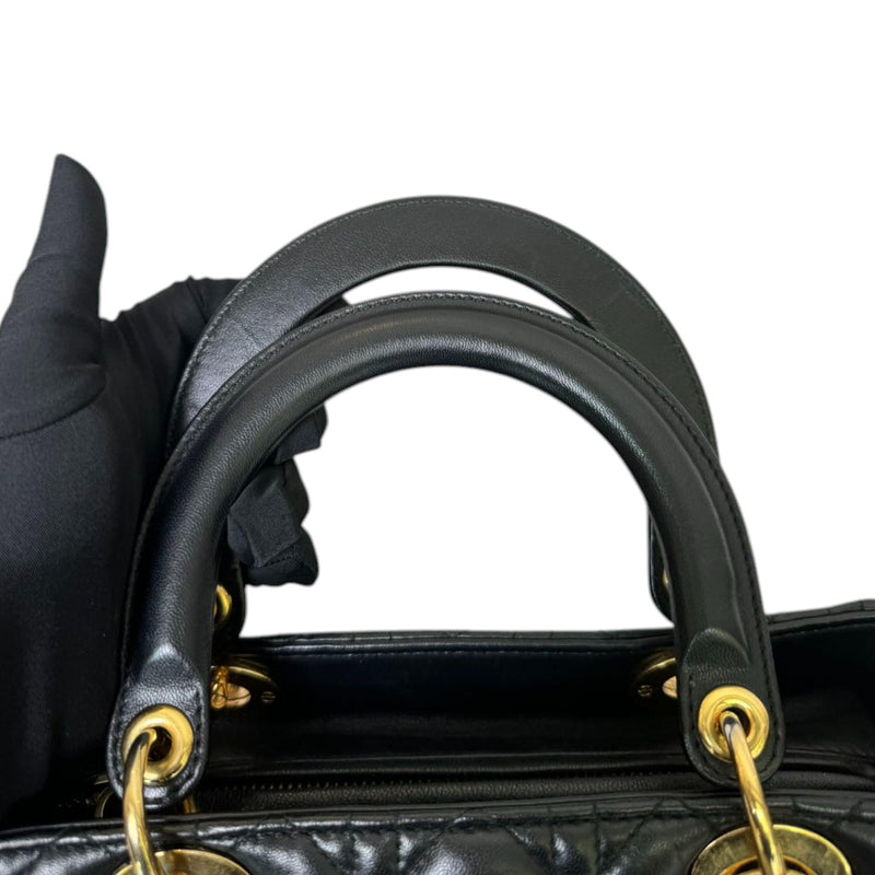 Lady Dior Medium Lambskin Quilted Black GHW