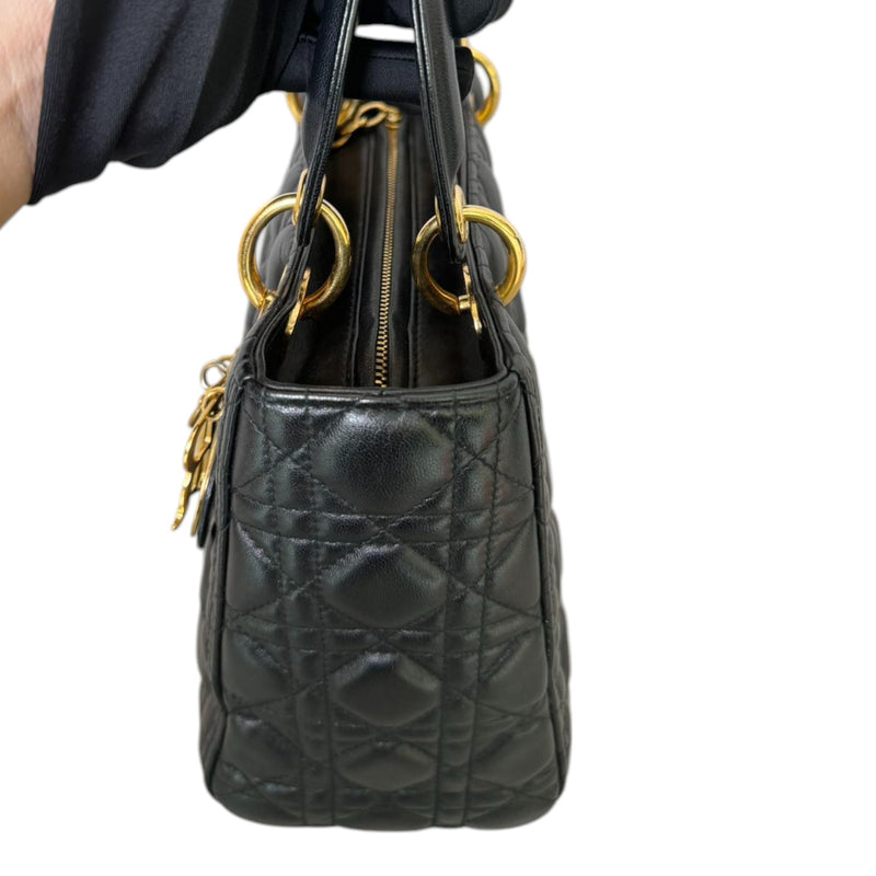 Lady Dior Medium Lambskin Quilted Black GHW