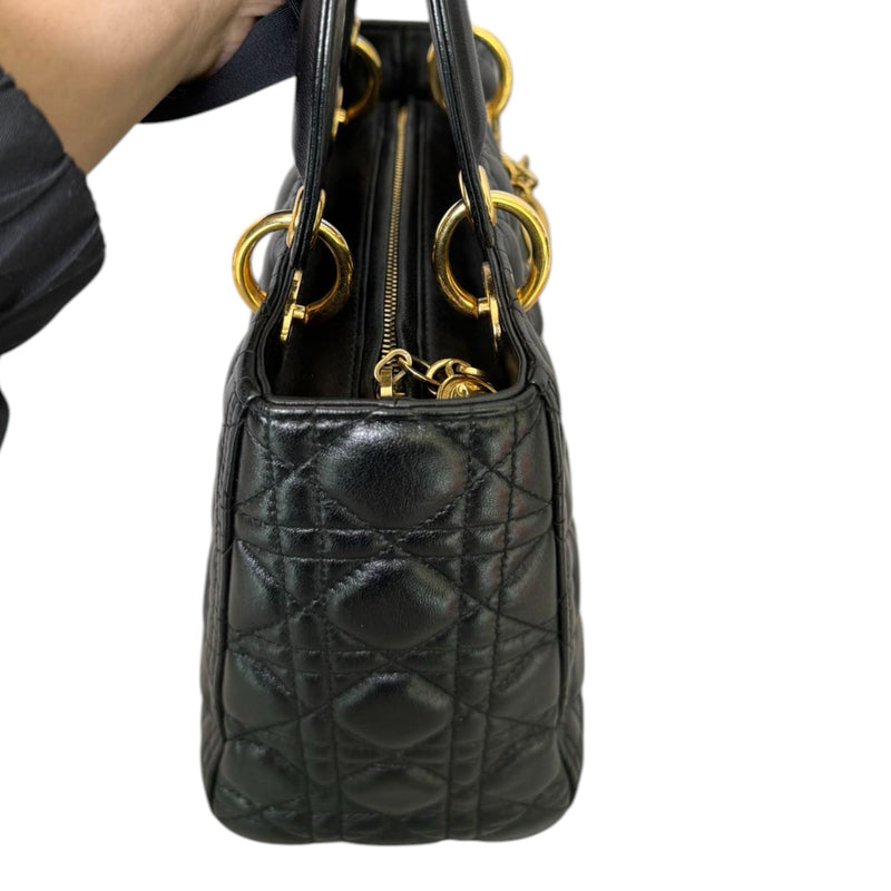Lady Dior Medium Lambskin Quilted Black GHW