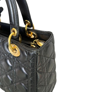 Lady Dior Medium Lambskin Quilted Black GHW