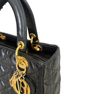 Lady Dior Medium Lambskin Quilted Black GHW