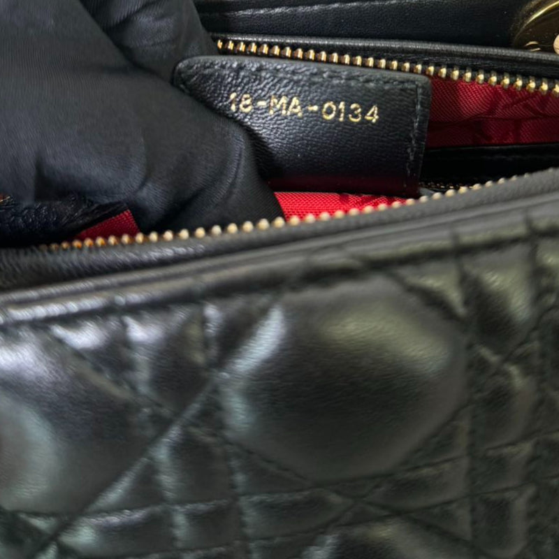 Lady Dior Medium Lambskin Quilted Black GHW