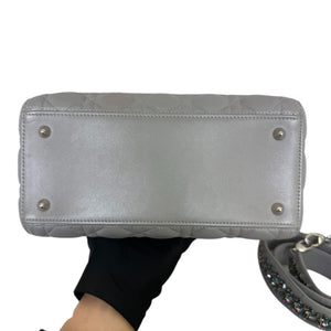 Lady Dior Medium Lambskin Cannage Grey SHW