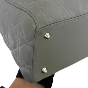 Lady Dior Medium Lambskin Cannage Grey SHW