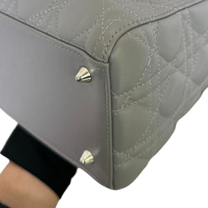 Lady Dior Medium Lambskin Cannage Grey SHW