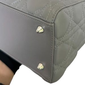 Lady Dior Medium Lambskin Cannage Grey SHW