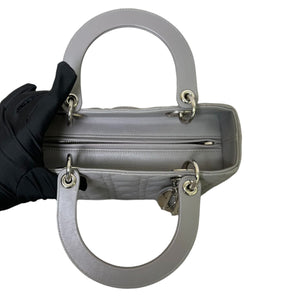Lady Dior Medium Lambskin Cannage Grey SHW