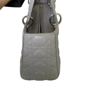 Lady Dior Medium Lambskin Cannage Grey SHW