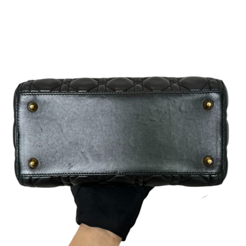 Lady Dior Medium Lambskin Cannage Black GHW