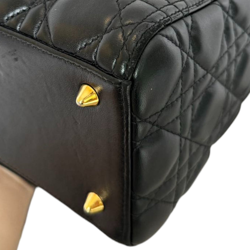 Lady Dior Medium Lambskin Cannage Black GHW