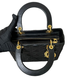 Lady Dior Medium Lambskin Cannage Black GHW