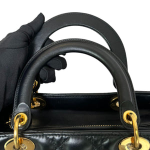 Lady Dior Medium Lambskin Cannage Black GHW