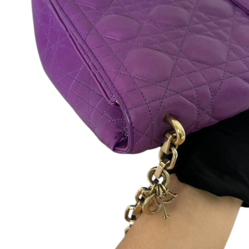 Miss Dior Large Lambskin Cannage Purple GHW