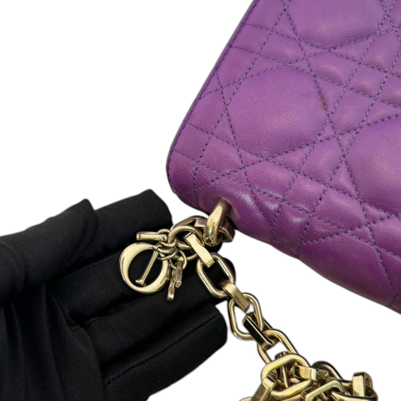Miss Dior Large Lambskin Cannage Purple GHW