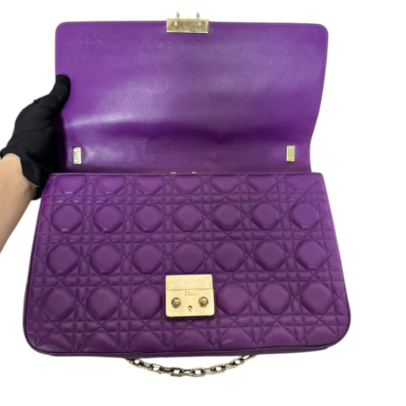 Miss Dior Large Lambskin Cannage Purple GHW