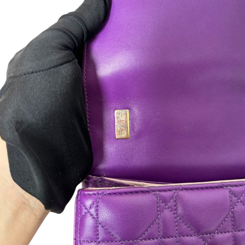 Miss Dior Large Lambskin Cannage Purple GHW