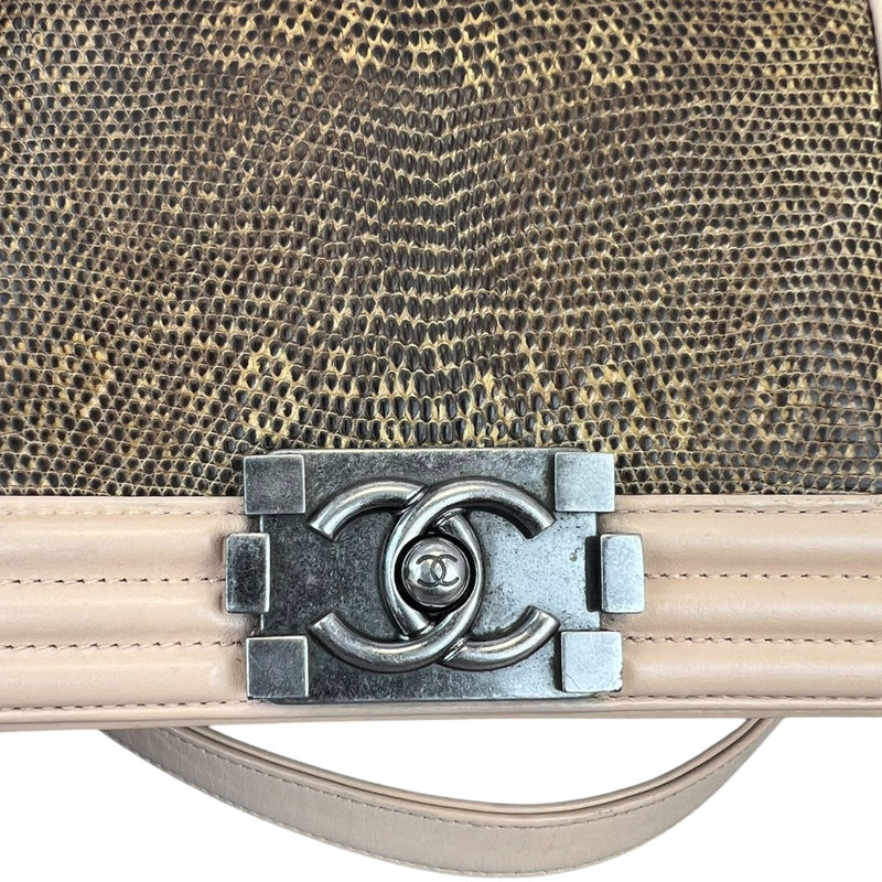 LeBoy Flap Small Calfskin Lizard Nude Pink RHW