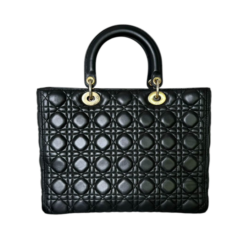 Lady Dior Large Lambskin Quilted Black GHW