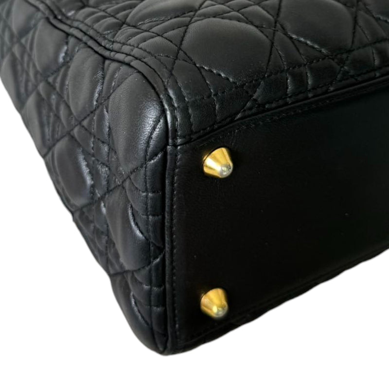 Lady Dior Large Lambskin Quilted Black GHW