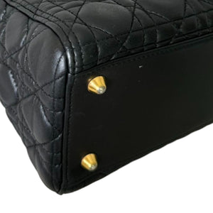 Lady Dior Large Lambskin Quilted Black GHW