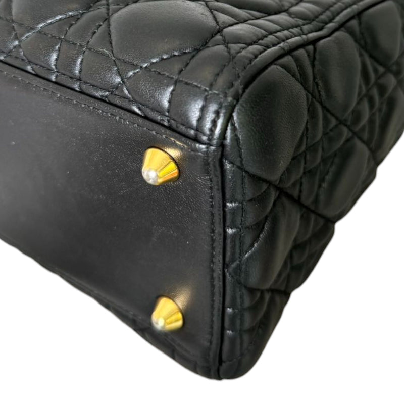 Lady Dior Large Lambskin Quilted Black GHW