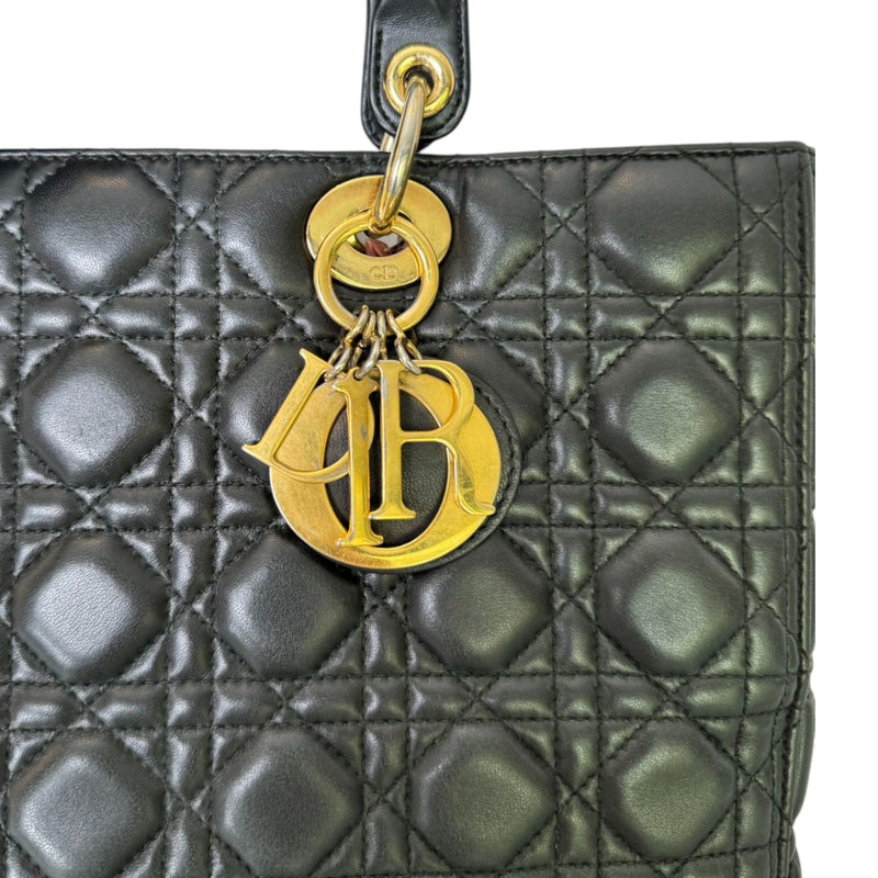 Lady Dior Large Lambskin Quilted Black GHW