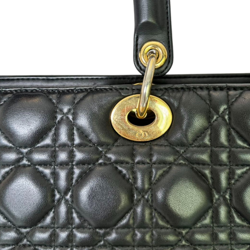 Lady Dior Large Lambskin Quilted Black GHW