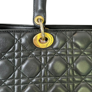Lady Dior Large Lambskin Quilted Black GHW