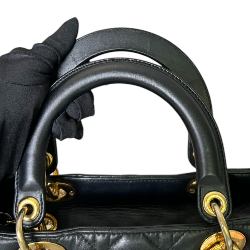 Lady Dior Large Lambskin Quilted Black GHW