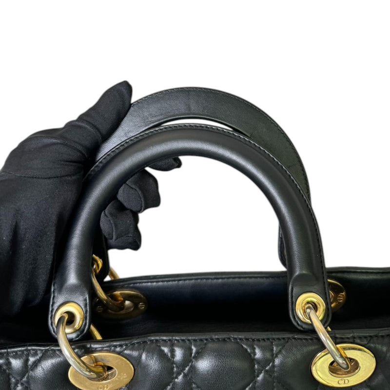 Lady Dior Large Lambskin Quilted Black GHW