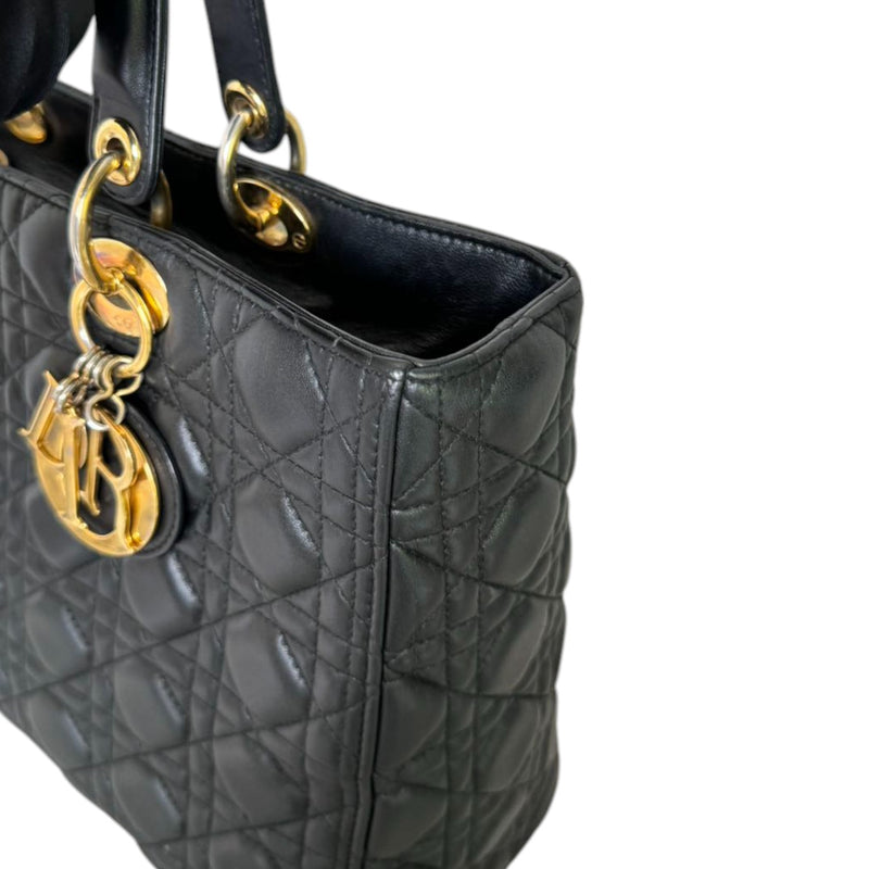 Lady Dior Large Lambskin Quilted Black GHW