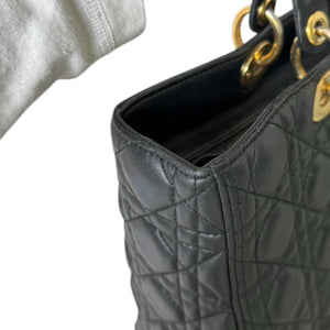 Lady Dior Large Lambskin Quilted Black GHW