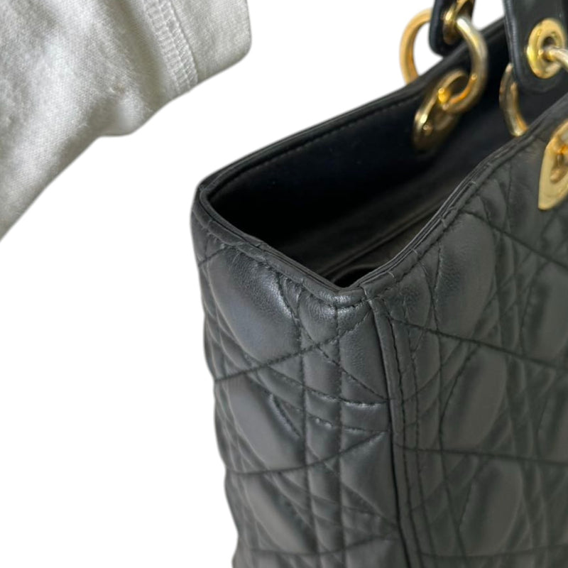 Lady Dior Large Lambskin Quilted Black GHW