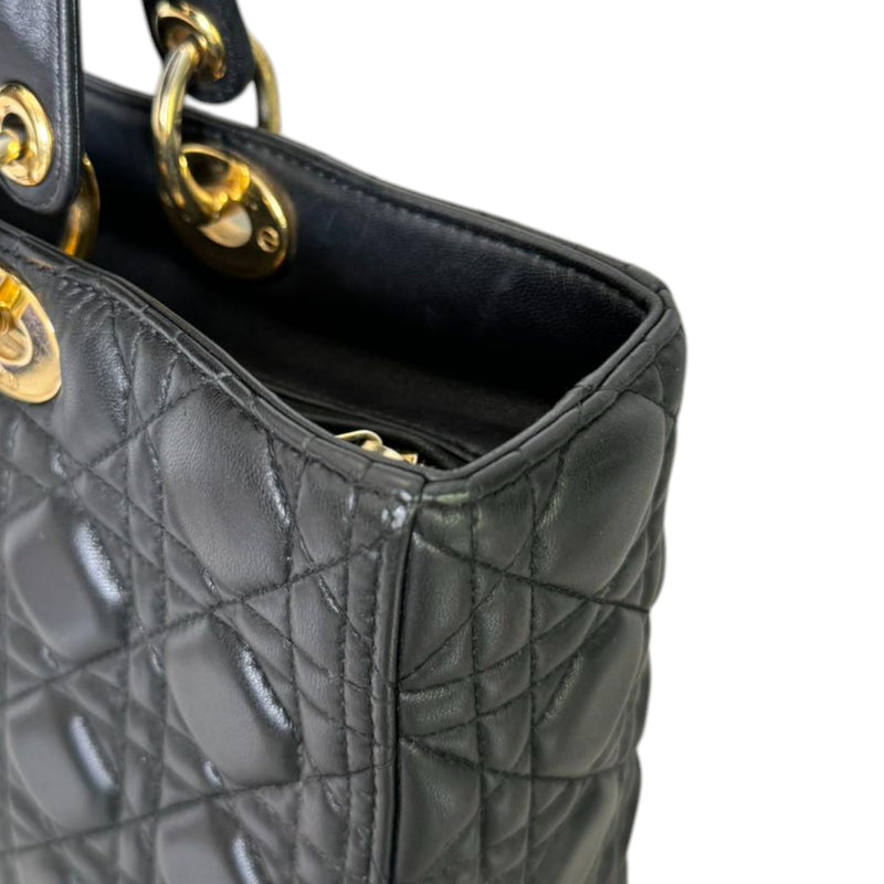 Lady Dior Large Lambskin Quilted Black GHW
