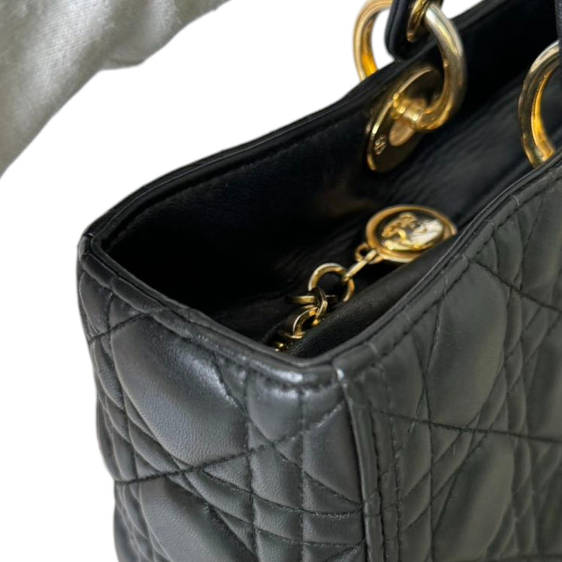 Lady Dior Large Lambskin Quilted Black GHW