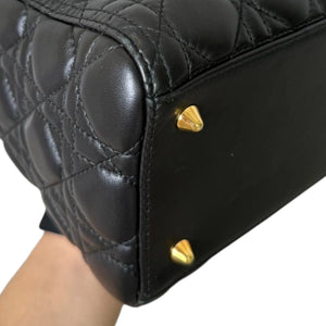 Lady Dior Medium Lambskin Cannage Black GHW