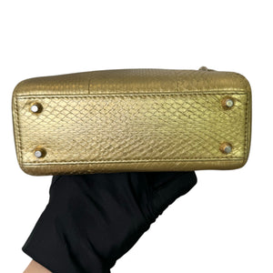 Lady Dior Mini Python Quilted Gold GHW