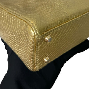 Lady Dior Mini Python Quilted Gold GHW
